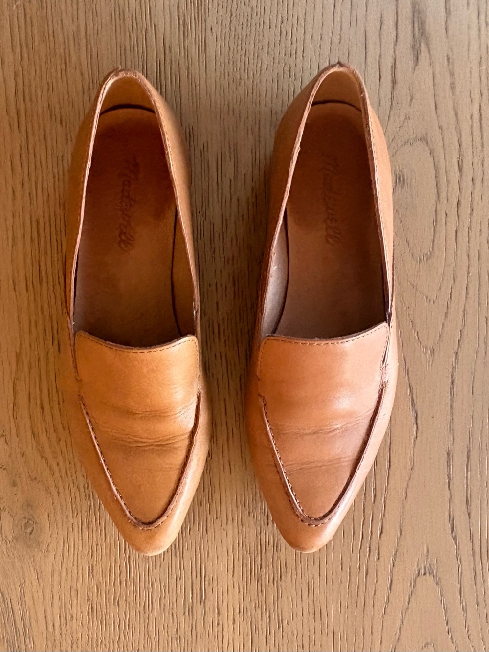 Madewell Frances Leather Pointed Toe Loafers Brown Size 6